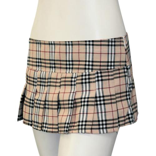 Exposure goodwill type check mini skirt beige