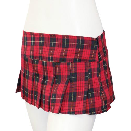 露出のれん型チェックミニスカート レッド 3,696 Yen Exposure goodwill type check mini skirt Red