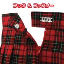 Super mini check skirt hem lace red of the image (1)