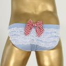 Unisex gingham ribbon panty sky blue image (1)