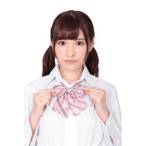 きゅん可愛スクールリボン ピンクストライプ 528 Yen Girls pretty school ribbon pink stripes
