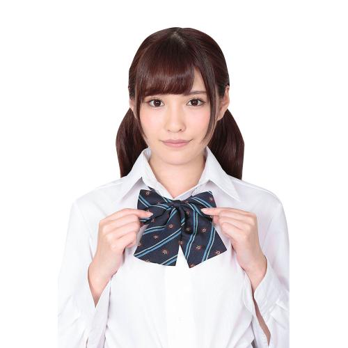 きゅん可愛スクールリボン 紋章ブルーストライプ 528 Yen Cute lovely school ribbon coat of arms blue stripe