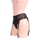 Image of leather and lace garters & T back set (1)