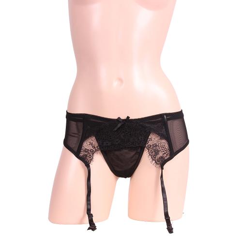 Lady's garter & T back set black