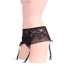 Lacy Garter & T Back Set Black Image (1)