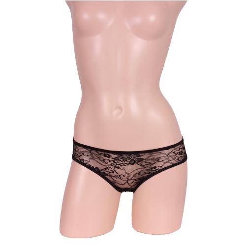 Total lace back ribbon open half back black