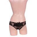 Image (1) of total lace back ribbon open half back black Z (stock 1)