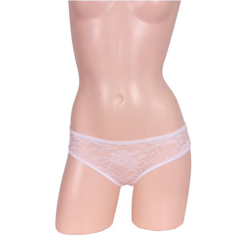 Total Lace Back Ribbon Open Half Back White