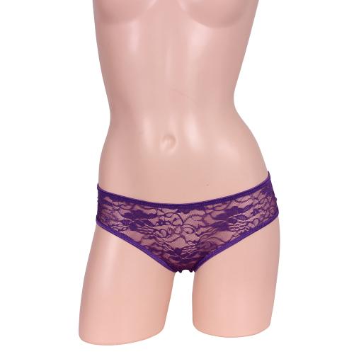 Total Lace Back Ribbon Open Half Back Purple