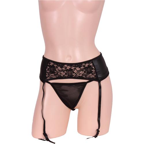 Ready finish Black garter & T back set