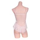 Adorable with ruffles and lace Baby doll & T back set white image (1)
