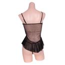 Adorable with frills and lace Baby Doll & T Back set Black image (1)