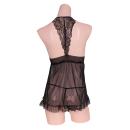 Love Feminine Baby Doll & T Back Set Black image (1)