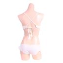 Feminine race 2 pieces tailored One-piece swimwear white image (2)