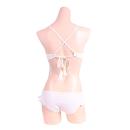 Feminine race 2 pieces tailored One-piece swimwear white image (2)