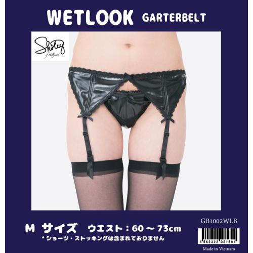 [Limited special price] Enamel garter belt (black) GB1002WLB