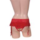 Sexy attractive full load Open shorts integrated garter belt red image (1)
