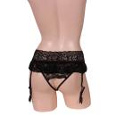 Sexy attractive full load Open shorts integrated garter belt Black image (1)