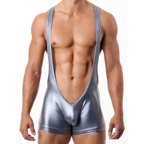 Impacted steel sheet suspender boxer shorts silver