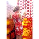 Image of good woman passion crimson cheongsam set (1)