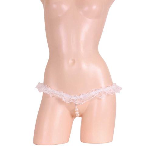 エロさ急上昇の大粒3連パールひもパン ホワイト 726 Yen Large triple triple pearl string pan white of erotic rush