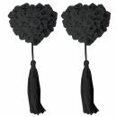 Nipple tassel (rose decoration) black image (1)