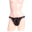 レースの揺れ感が際立つオープンショーツ ブラック　　の画像（2）