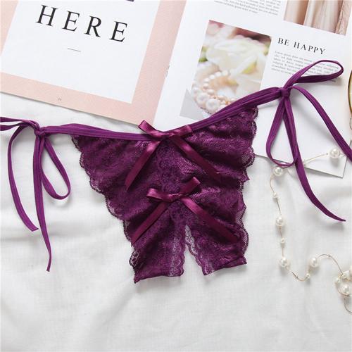 女らしさ満開サイドリボンオープンショーツ パープル  858 円 女らしさ満開サイドリボンオープンショーツ パープル
