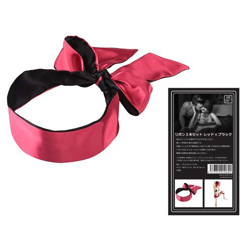 リボン3本セット(レッド×ブラック) 1,408 円 リボン3本セット(レッド×ブラック)
