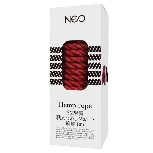 ＮＥＯ　ＳＭ緊縛　職人なめしジュート麻縄　赤　８ｍ