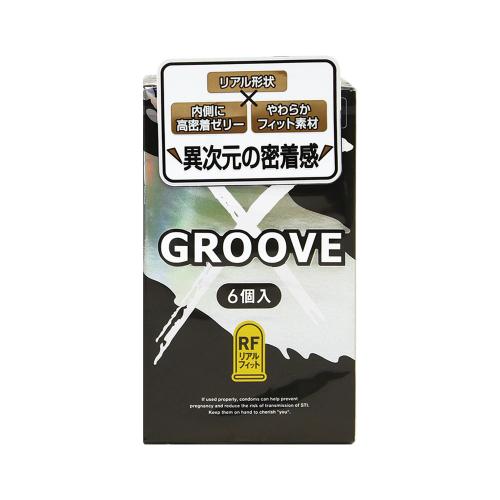 オカモト GROOVE 【X】 リアルフィット 6個入 1,100 Yen オカモト GROOVE 【X】 リアルフィット 6個入