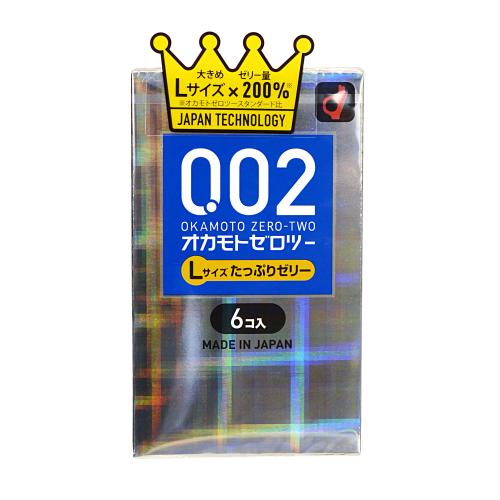 オカモトゼロツー(たっぷりゼリー)Lサイズ 6個入 1,155 Yen オカモトゼロツー(たっぷりゼリー)Lサイズ 6個入