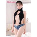 DOLCE.pink オーバーキルニット (フロントカーテントップス) 黒の画像（7）