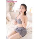 DOLCE.pink オーバーキルニット（チラ魅せブラトップ＆スカート）グレーの画像（6）