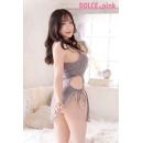 DOLCE.pink オーバーキルニット（腰ひもシースルーワンピ）グレーの画像（3）