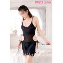 DOLCE.pink オーバーキルニット（腰ひもシースルーワンピ）黒の画像（1）