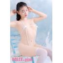 DOLCE.pink 限界リボン　マイクロレオタード　白 ニーハイストッキング付きの画像（7）